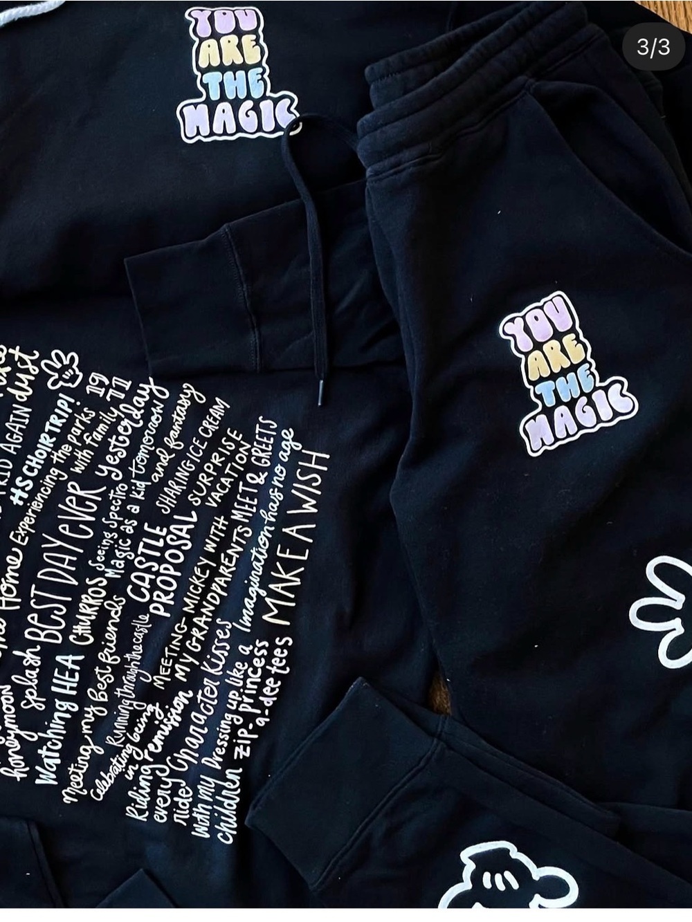 Zipadee Tees Black 'You Are The Magic' Graphic Sweatshirt Disney Large